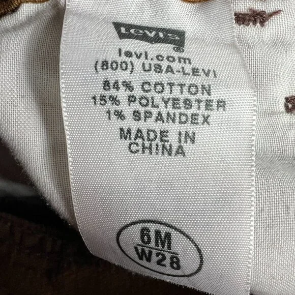 Y2K Levi's Corduroy Pants Women's Measured 31x32 Straight Brown Stretch Tag 6M - Picture 6 of 16